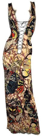 Jean Paul Gaultier - Tie up butterfly print dress