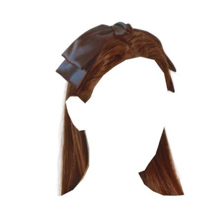 straight red brown hair large big black bow headband headpiece hairstyle