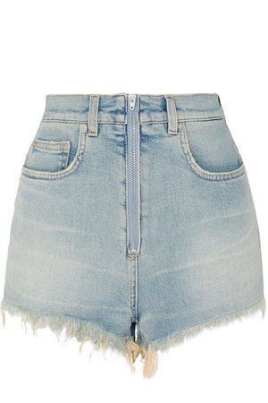 Givenchy | Distressed faded stretch-denim shorts | NET-A-PORTER.COM