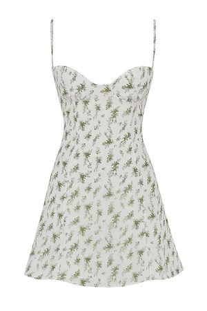 Clothing : Mini Dresses : 'Christiana' Garden Print Mini Dress