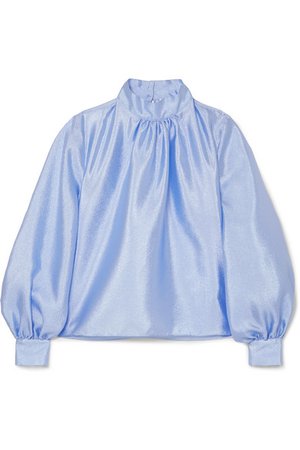 Stine Goya | Eddy hammered-satin blouse | NET-A-PORTER.COM