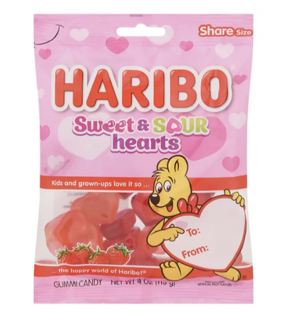 haribo sweet and sour hearts gummy candy