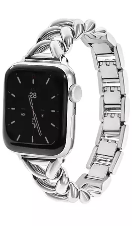 Goldenerre Herringbone Apple Watch Band in Silver | REVOLVE