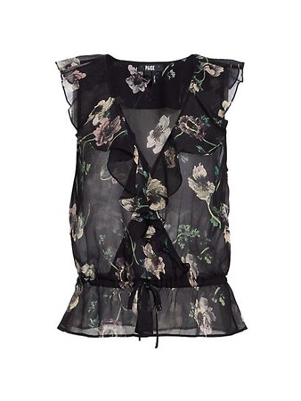 Shop Paige Adinah Floral Silk Top | Saks Fifth Avenue