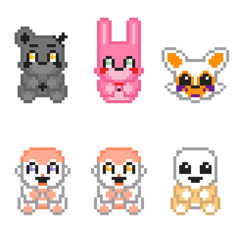 Pixilart - FNaF Sister Location other plushies by crazycreeper529