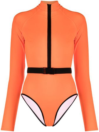 Shop Noire Swimwear Surf-Up long-sleeve swimsuit with Express Delivery - FARFETCH