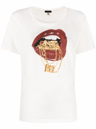 R13 Bling graphic-print round-neck T-shirt - FARFETCH
