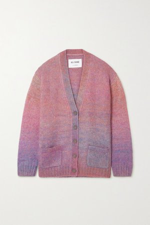 90s Space-dyed Knitted Cardigan - Pink