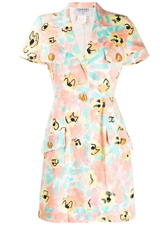 Chanel Pre-Owned Abstract Print Mini Dress - Farfetch