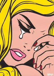 sad pop art woman crying bruenette - Google Search
