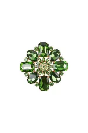 Rosette Large Brooch in Green | macgraw
