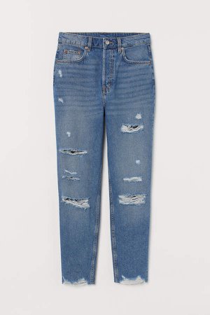 Slim Mom Jeans Trashed - Blue