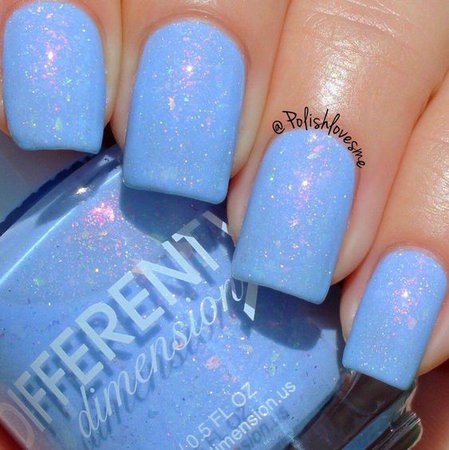 Light Blue Shimmer Nails