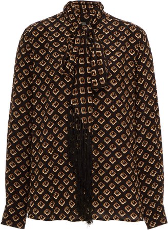Marc Jacobs Tie-Neck Voile Button-Front Blouse Size: 00