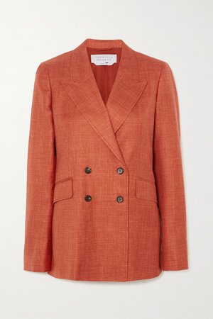 Orange Angela double-breasted wool, silk and linen-blend blazer | Gabriela Hearst | NET-A-PORTER
