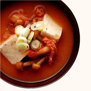 Nameko Mushroom and Kimchi Miso Soup japanese