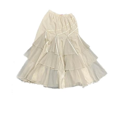 ruffled frilly cream coloured maxi skirt 🪱 Perf... - Depop