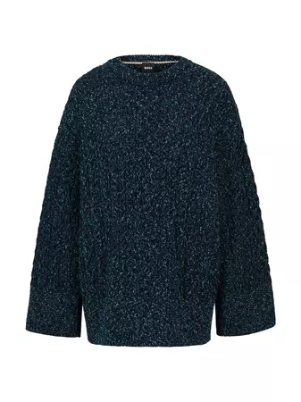 Shop BOSS Wool-Blend Sweater with Cable-Knit Structure | Saks Fifth Avenue