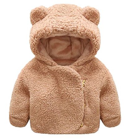 Toddler Baby Boys Girls Fur Hoodie Winter Warm Coat Jacket Cute Bear Shape Thick Clothes | WantItAll
