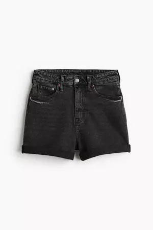 Mom Ultra High Denim shorts - Black - Ladies | H&M US