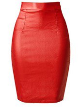 Faux Leather Women's Package Hip Skirt -m.tbdress.com