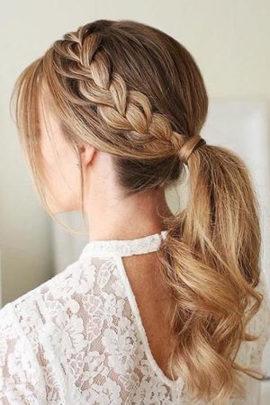 Dutch braid ponytail