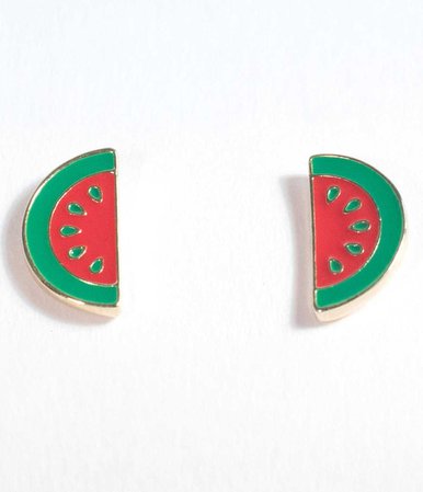 Mini Watermelon Slices Stud Earrings – Unique Vintage