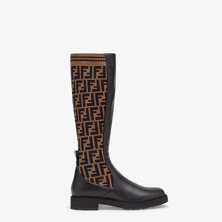 Black leather boots - BOOTS | Fendi