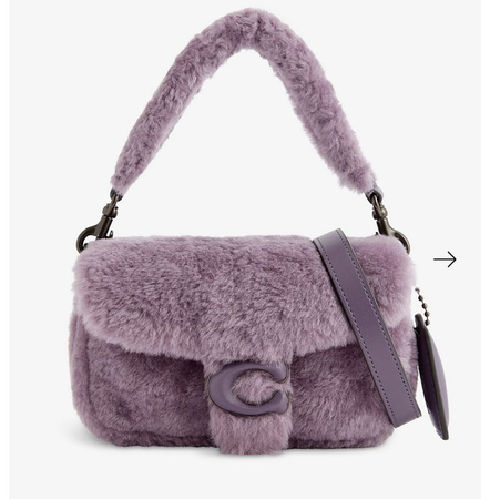 coach tabby pillow shearling shoulder bag - dusty purple