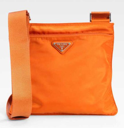PRADA Orange Nylon Crossbody Handbag