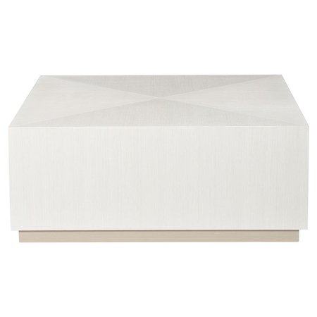 Lucille Modern Classic Square White Grey Wood Plinth Coffee Table