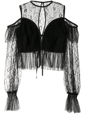 Alice McCall Samsara lace and tulle top black AMT3374BLACK - Farfetch