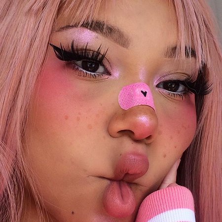 egirl nose blush pink makeup