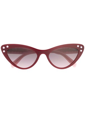 Miu Miu Eyewear Embellished Cat Eye Sunglasses Aw19 | Farfetch.com