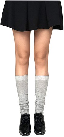 Kaariss Women Cotton Knit Over the Knee Socks Crochet Thigh High Stockings Dresses Cosplay Socks Leg Warmers Leggings (3 Pairs Black White Gray) at Amazon Women’s Clothing store