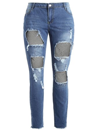 ripped jeans with fishnets - Bing images