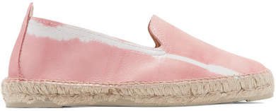 Tie-dyed Leather Espadrilles - Baby pink