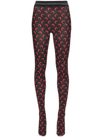 Marine Serre moon-print stretch-jersey leggings $385 - Shop SS19 Online - Fast Delivery, Price