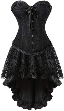 *clipped by @luci-her* Gothic Victorian Corsets Burlesque Dresses Moulin Rouge Black 2X-Large: Clothing