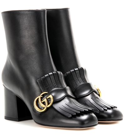 Embellished Leather Ankle Boots | Gucci - mytheresa.com