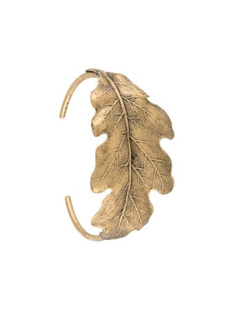 Gold Ann Demeulemeester leaf detail cuff 20028824411029 - Farfetch