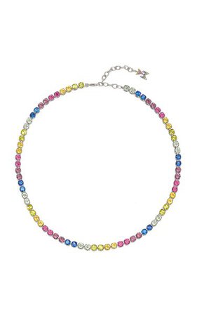 Crystal-Embellished Tennis Necklace By Amina Muaddi | Moda Operandi