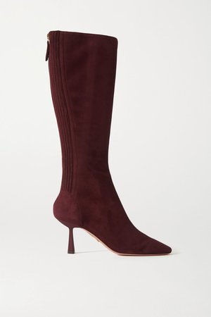Curzon 75 Suede Knee Boots - Burgundy