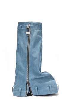 blue denim knee boots leg warmer
