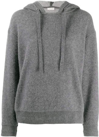 Grey Cashmere Blend Hooded Sweatshirt | WCS-1004