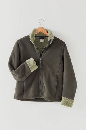 Vintage Patagonia Dark Green Fleece Jacket | Urban Outfitters
