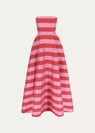 BERNADETTE Isa Striped Strapless Gown - Bergdorf Goodman