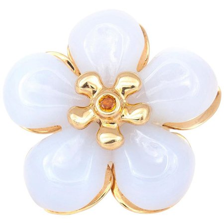 Dior White Jade Flower Ring