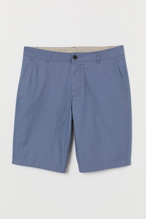 Knee-length Cotton Shorts - Pigeon blue - Men | H&M US