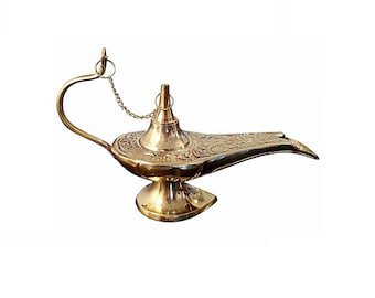 Decorative Mini Aladdin Genie Bronze Lamp | Etsy